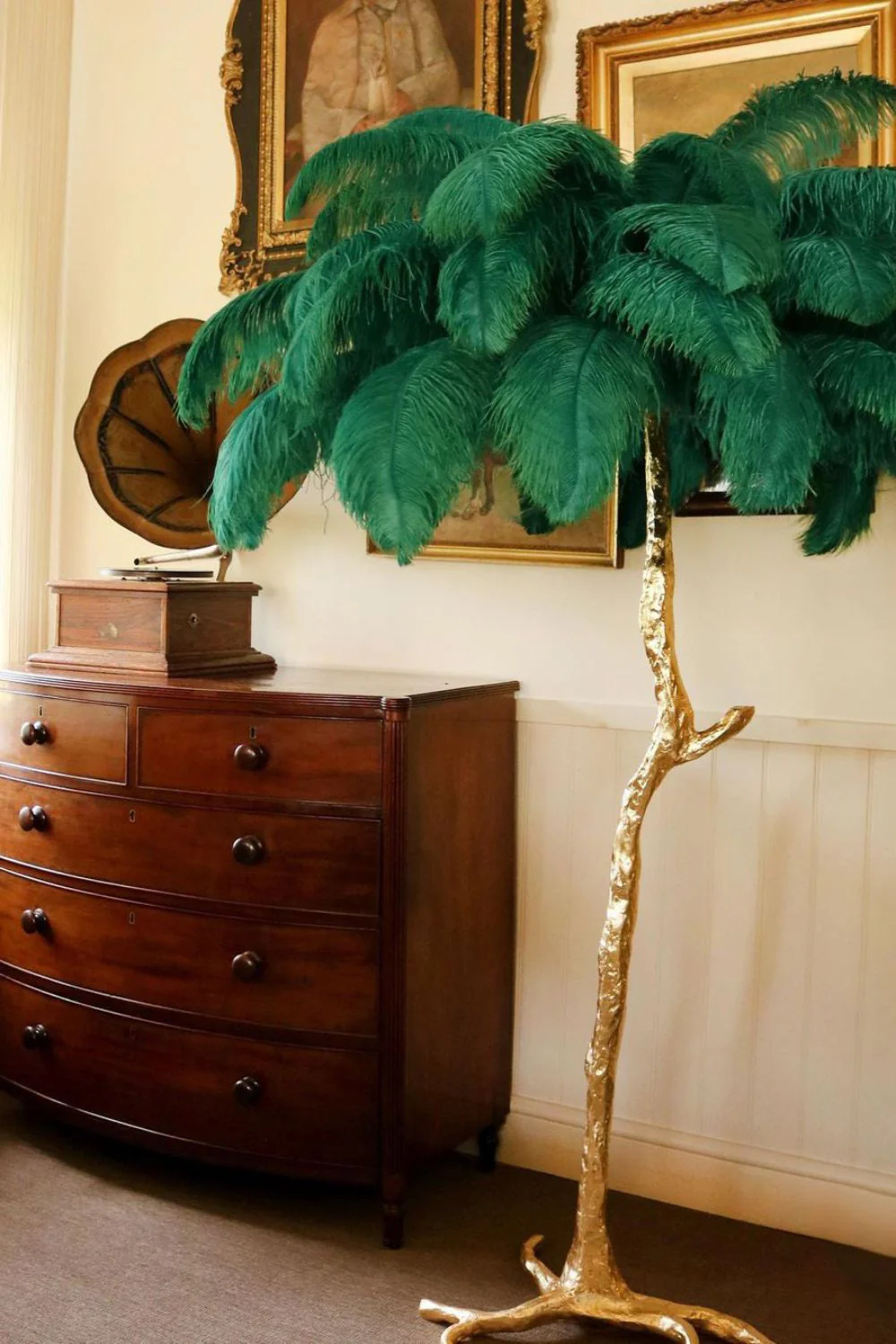 Brass Ostrich Feather Floor Lamp - Image 16