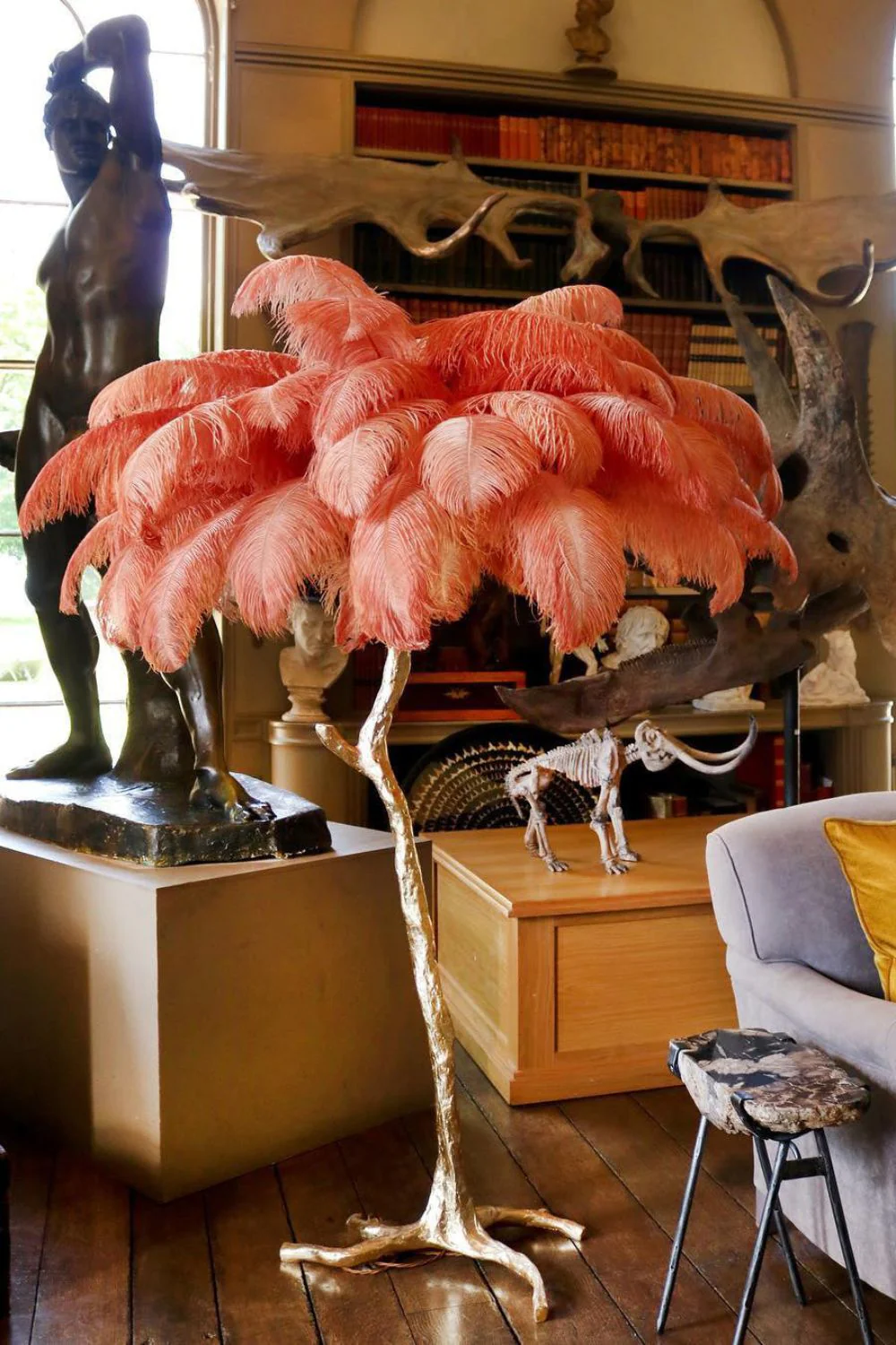 Brass Ostrich Feather Floor Lamp - Image 18