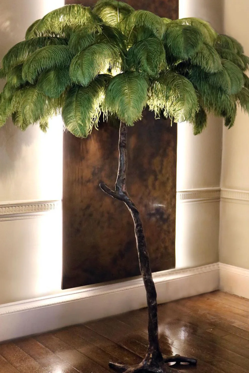 Brass Ostrich Feather Floor Lamp - Image 19