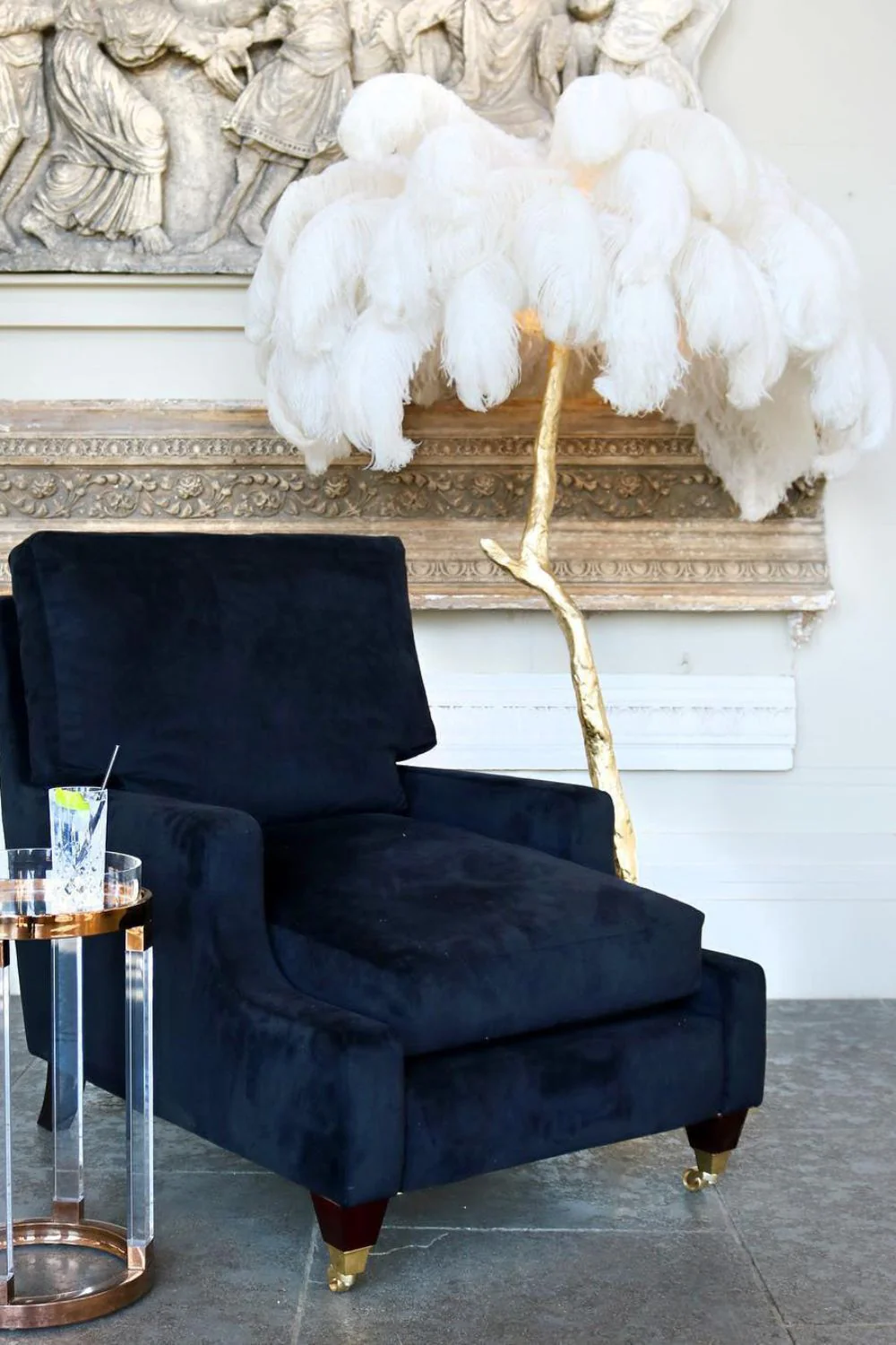 Brass Ostrich Feather Floor Lamp - Image 21