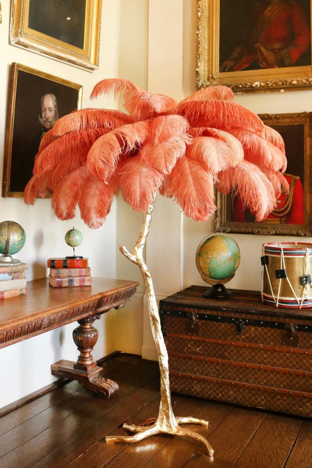 Brass Ostrich Feather Floor Lamp - Image 23