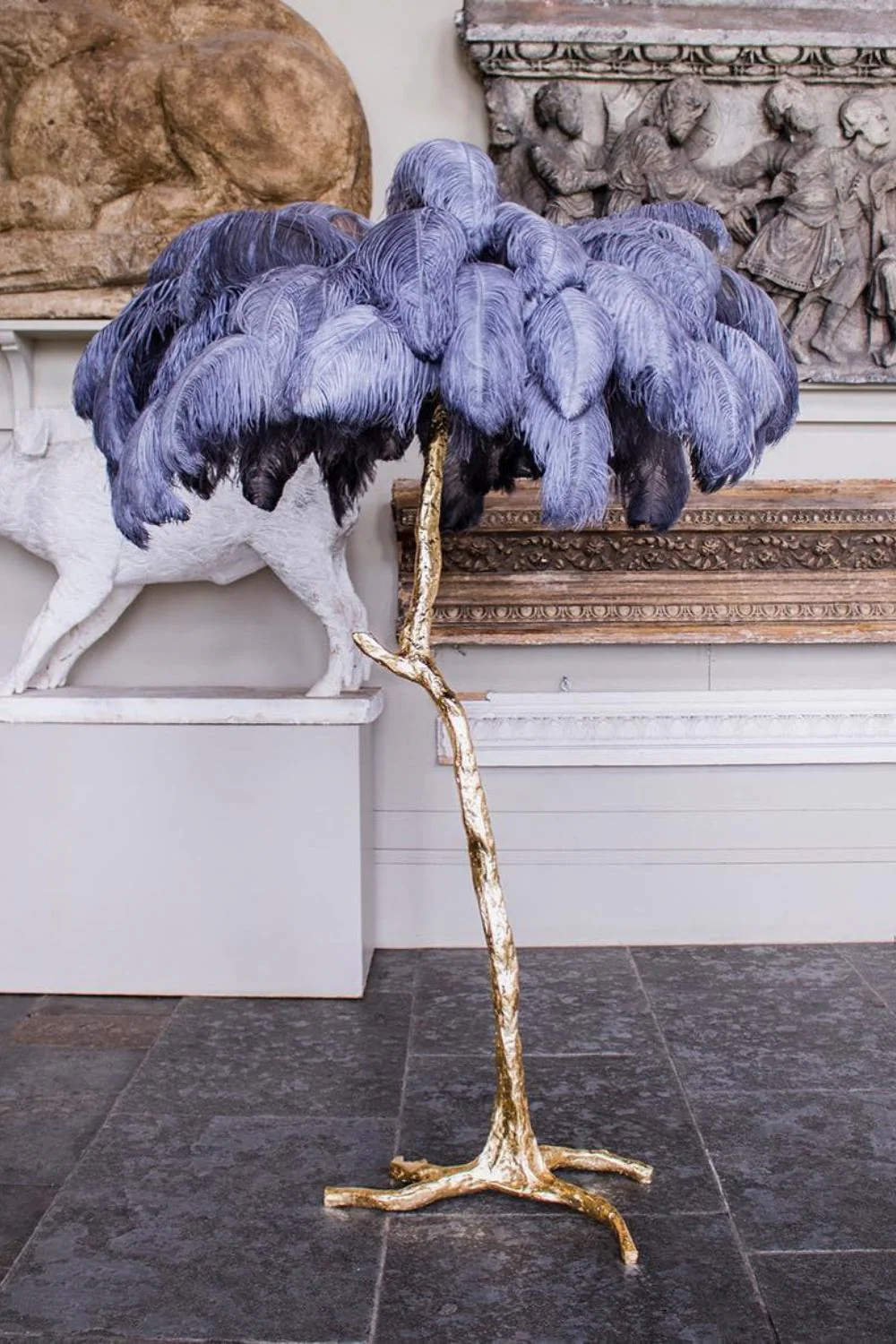 Brass Ostrich Feather Floor Lamp - Image 25