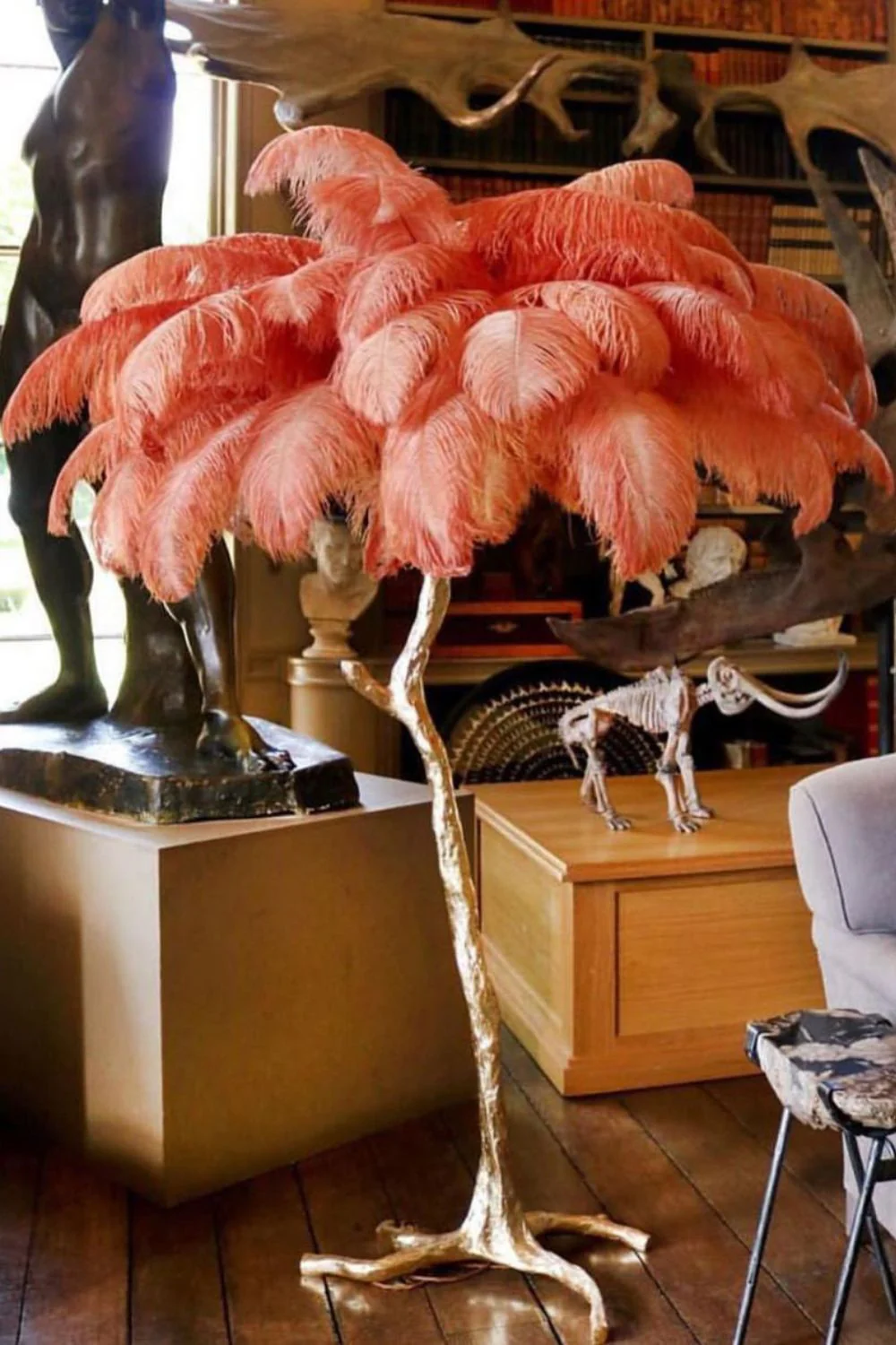 Brass Ostrich Feather Floor Lamp - Image 26