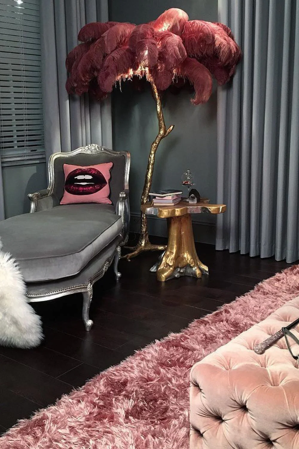 Brass Ostrich Feather Floor Lamp - Image 31