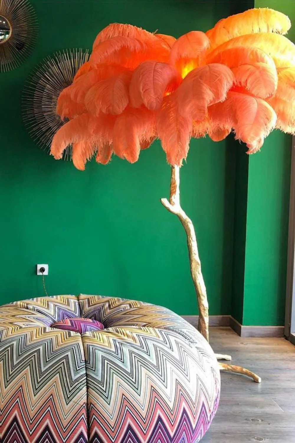Brass Ostrich Feather Floor Lamp - Image 34