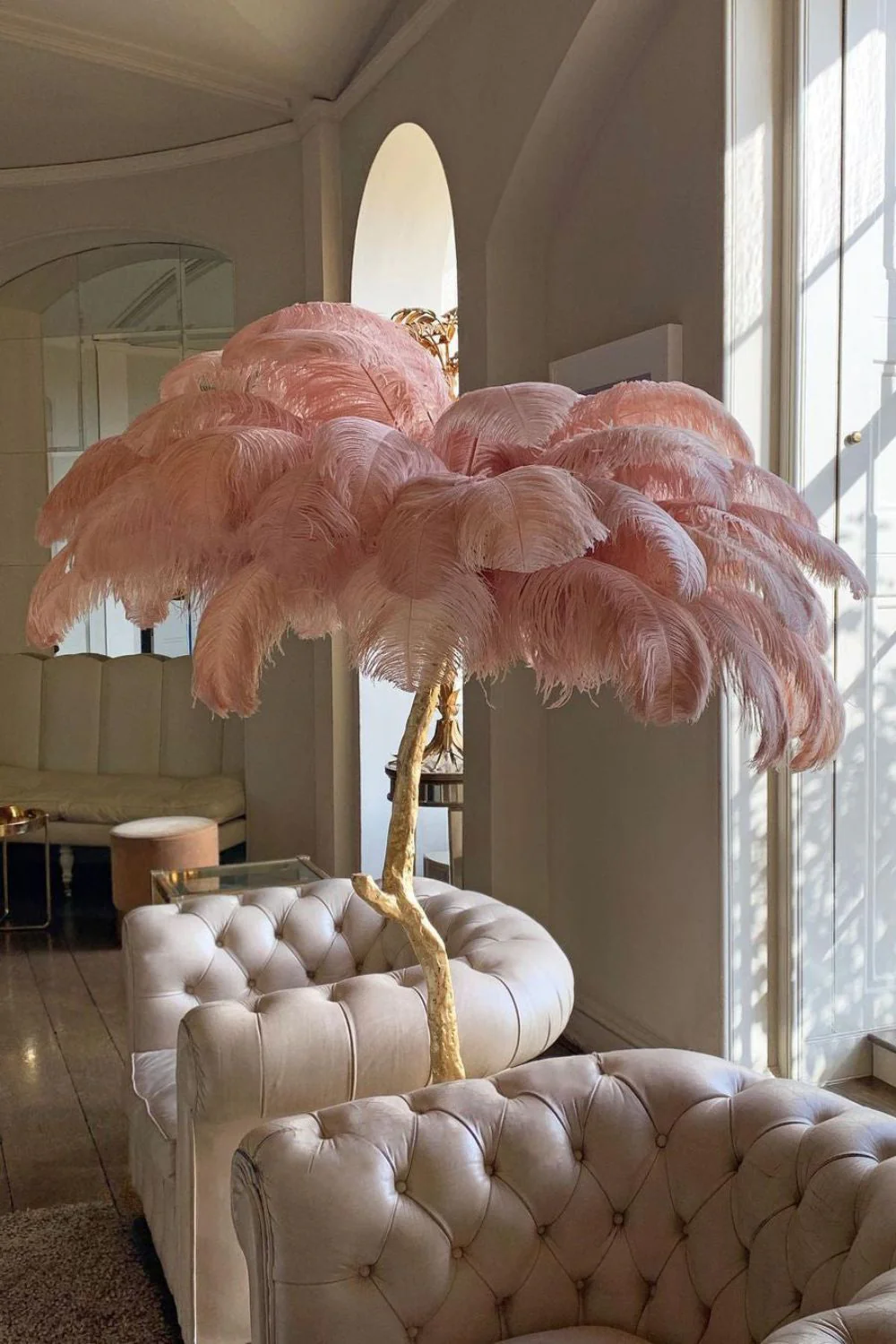 Brass Ostrich Feather Floor Lamp - Image 35