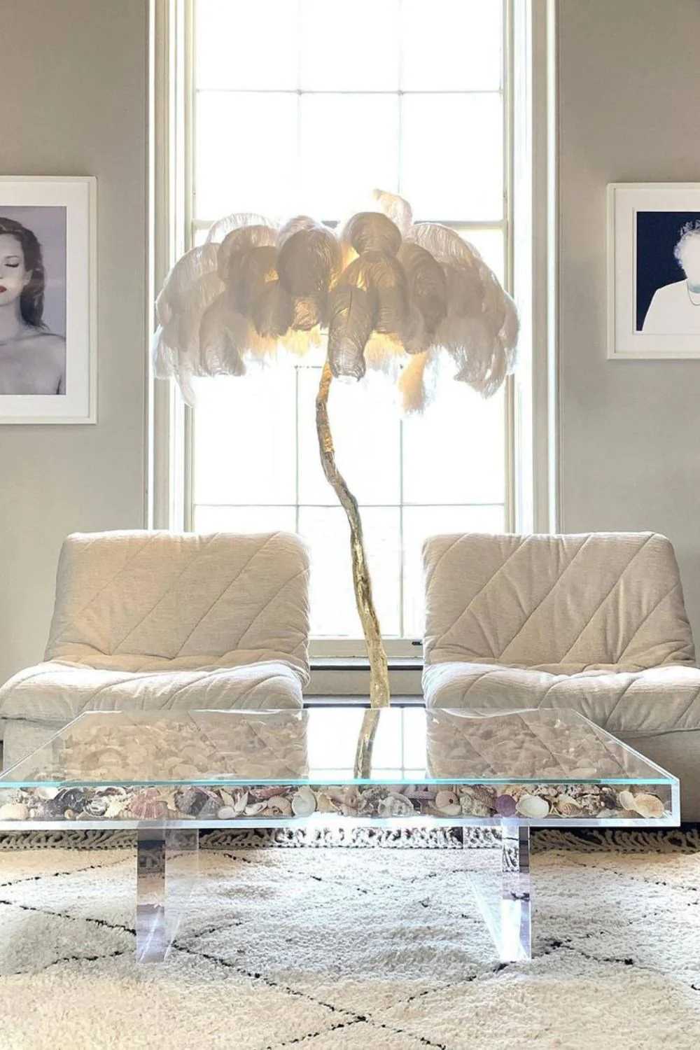 Brass Ostrich Feather Floor Lamp - Image 37