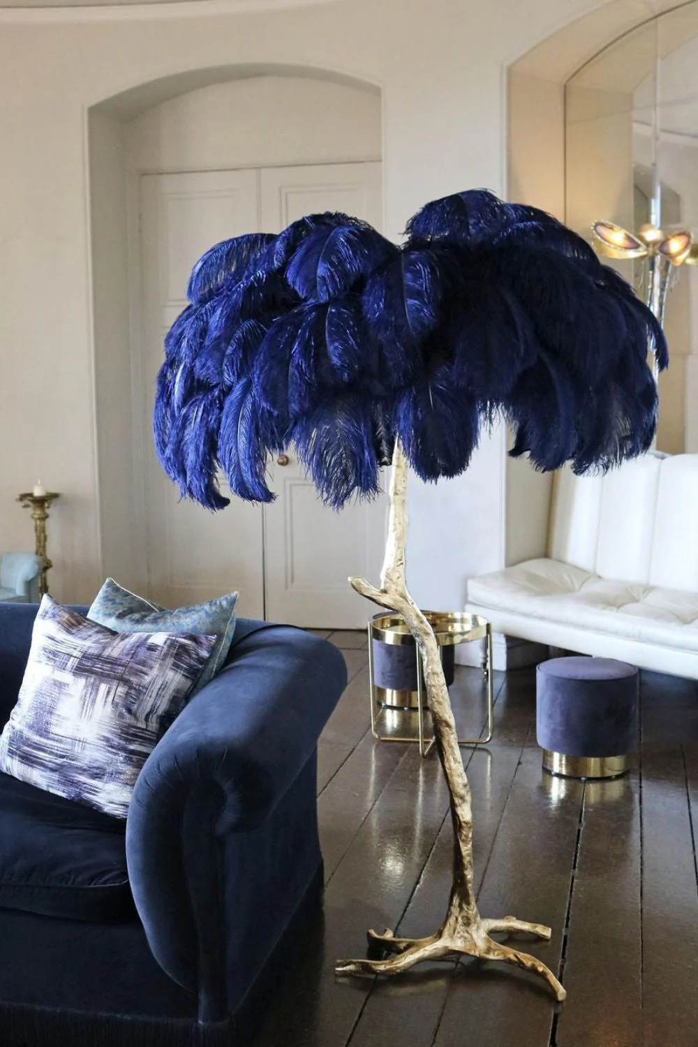Brass Ostrich Feather Floor Lamp - Image 38