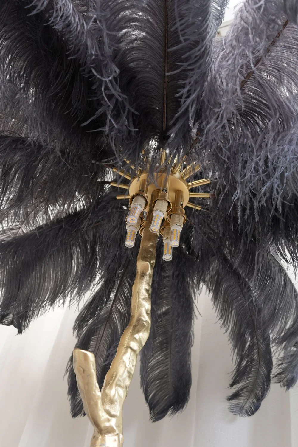 Brass Ostrich Feather Floor Lamp - Image 49