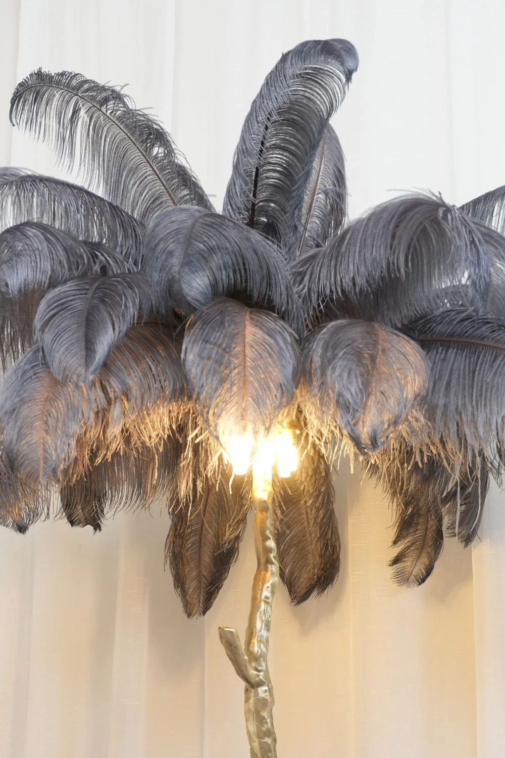 Brass Ostrich Feather Floor Lamp - Image 52