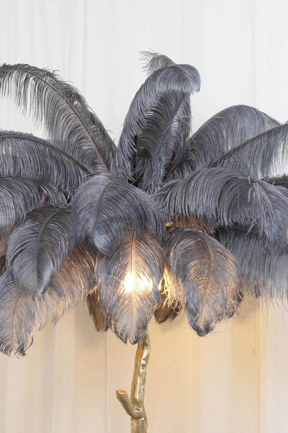 Brass Ostrich Feather Floor Lamp - Image 53