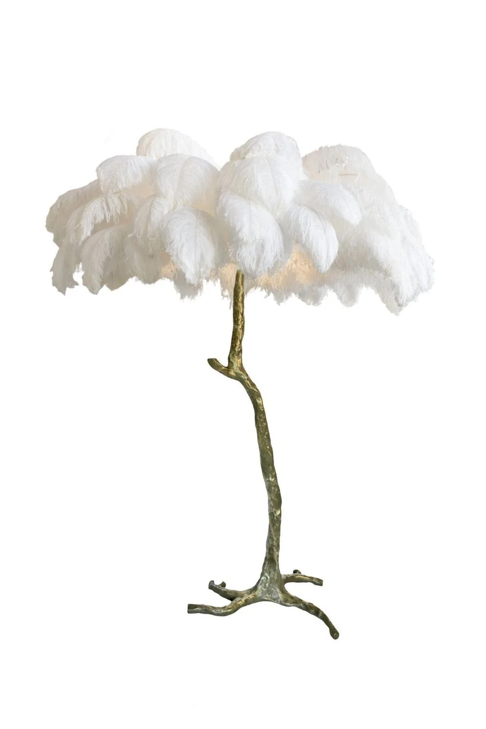 Brass Ostrich Feather Floor Lamp - Image 58