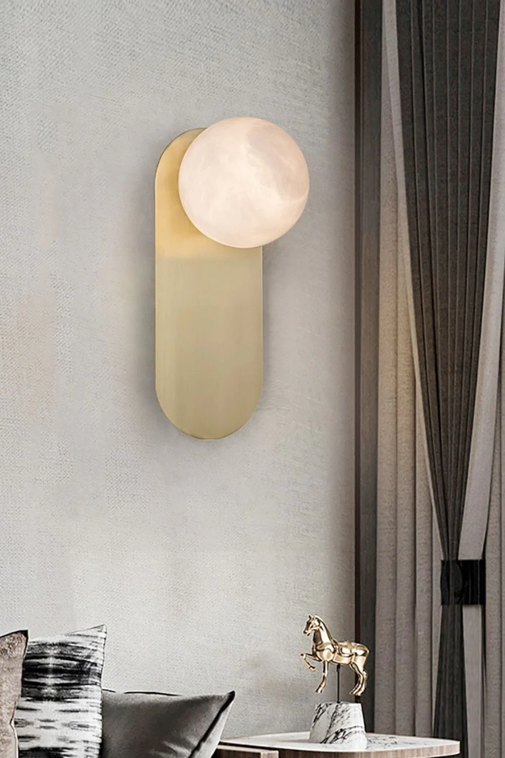 Oval Alabaster Spherical Wall Light - Image 2