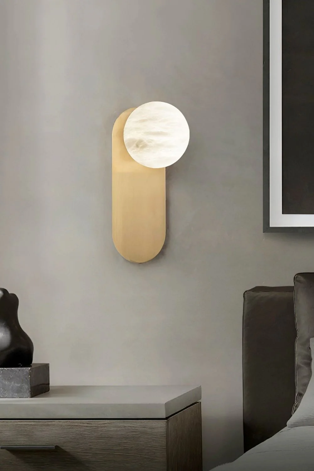 Oval Alabaster Spherical Wall Light - Image 3
