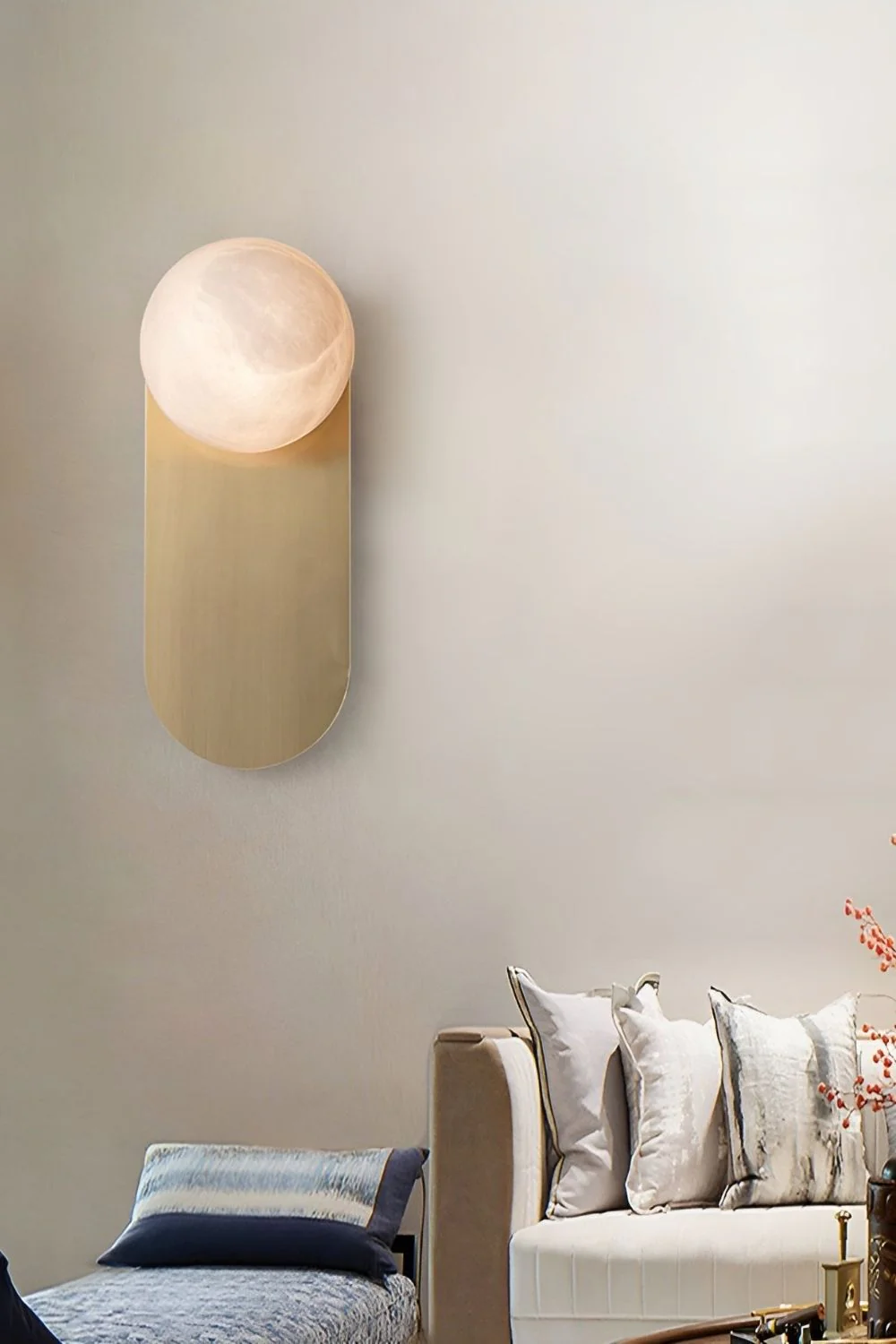 Oval Alabaster Spherical Wall Light - Image 7