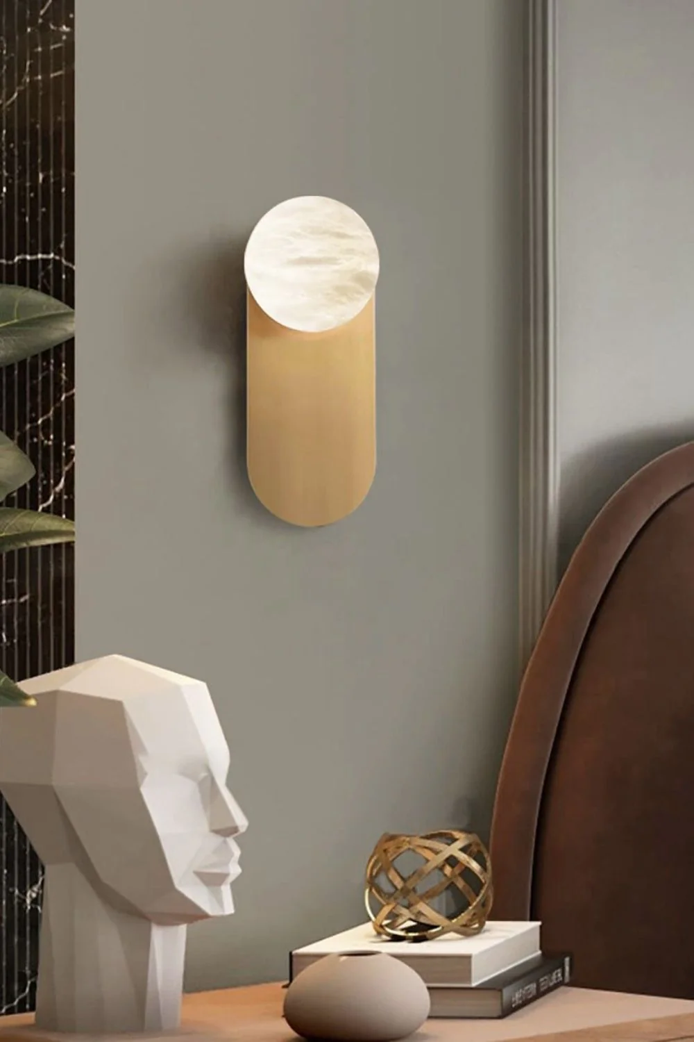 Oval Alabaster Spherical Wall Light - Image 9