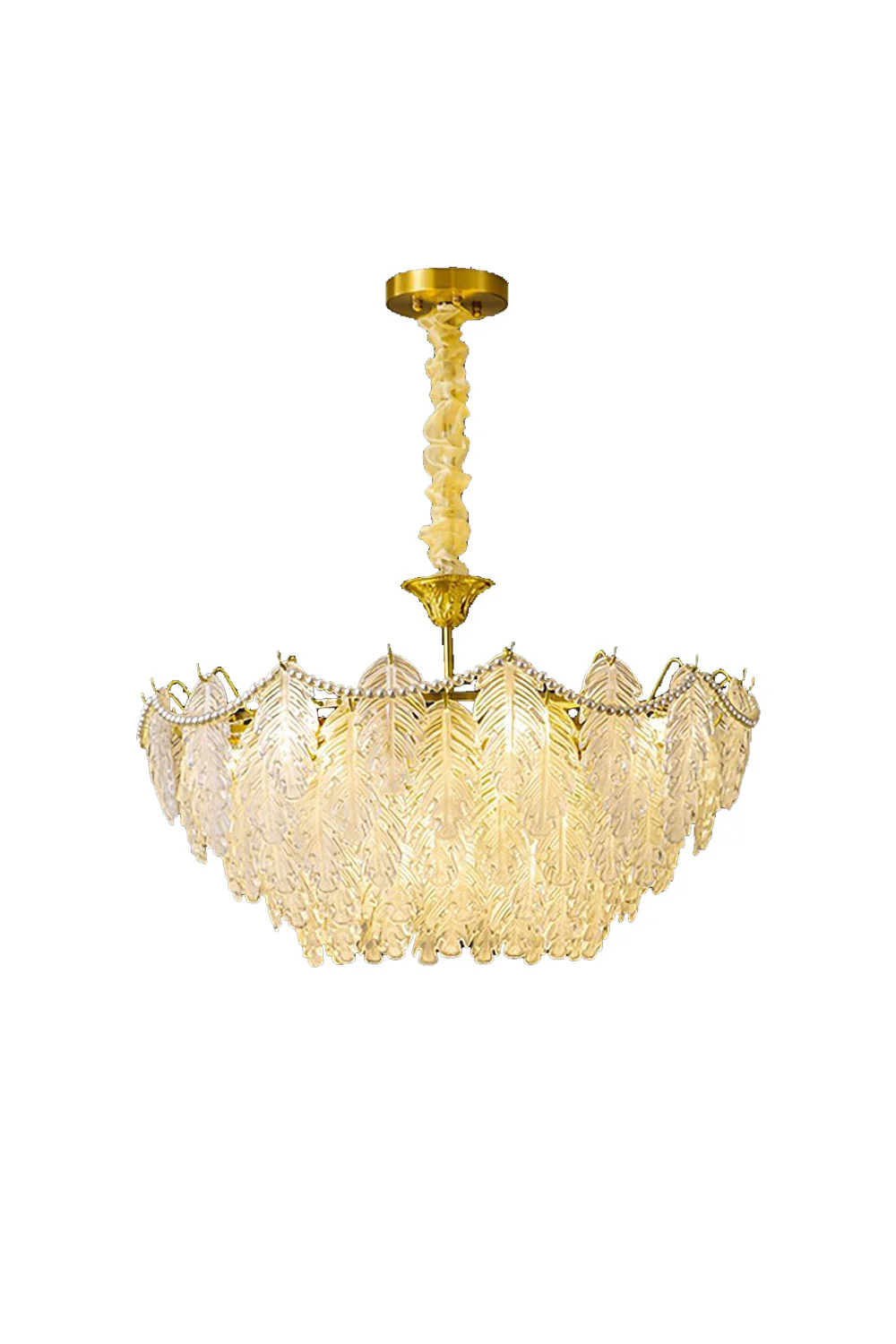 Pearl Glass Leaf Chandelier