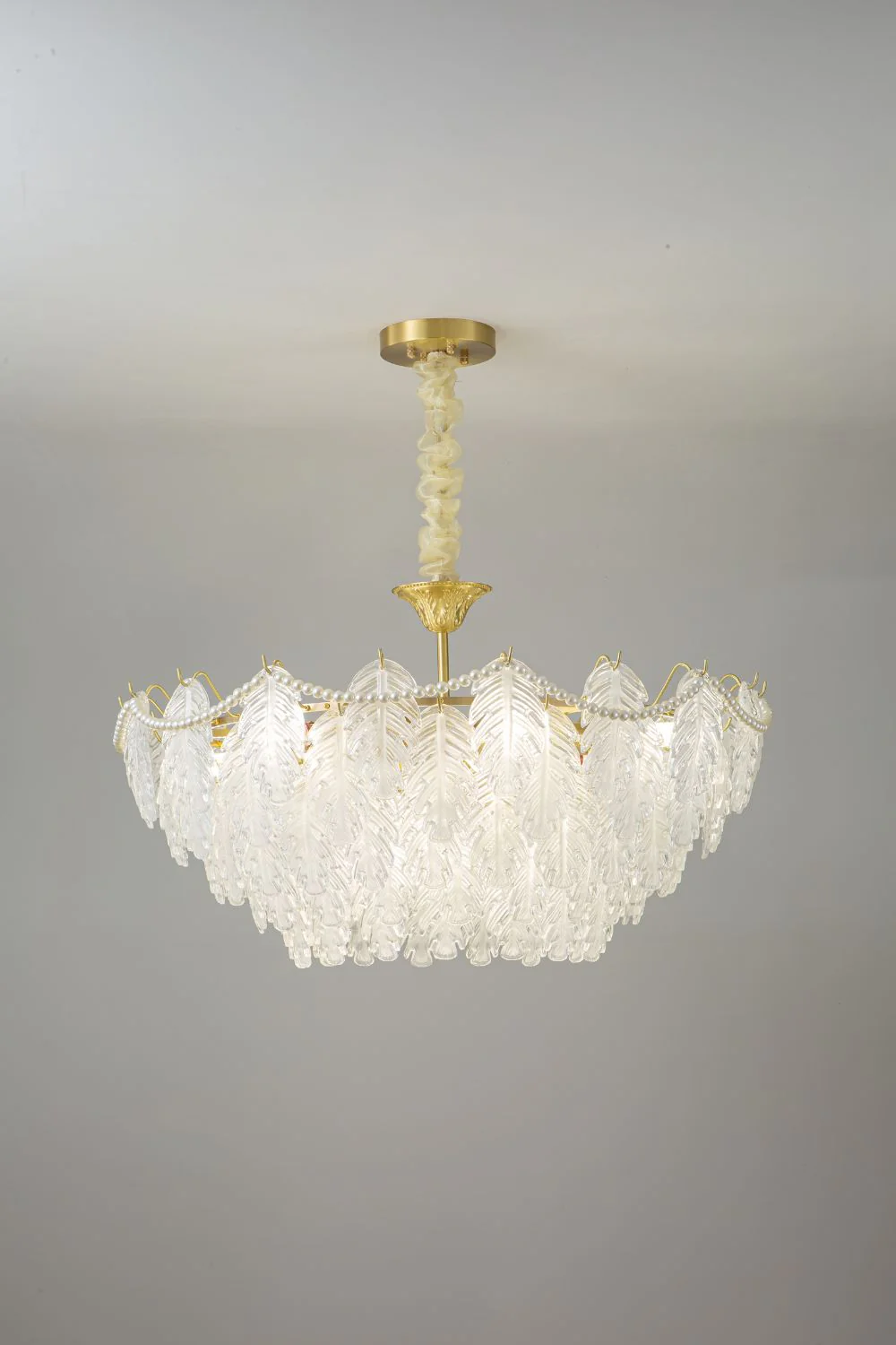 Pearl Glass Leaf Chandelier - Image 24