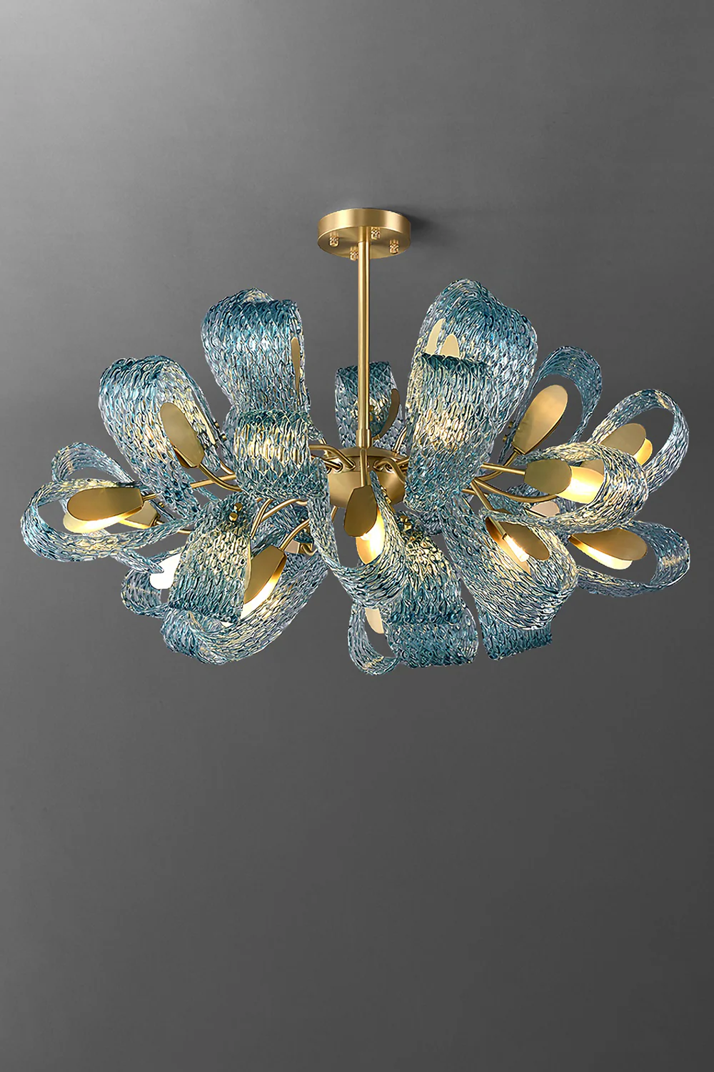 Petal Blue Glass Chandelier - Image 26