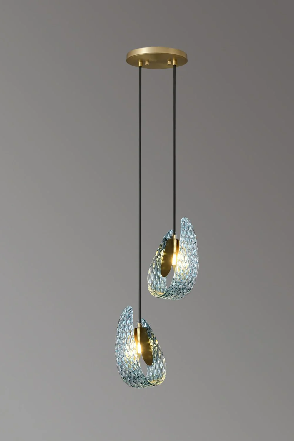 Petal Blue Glass Pendant Light - Image 17