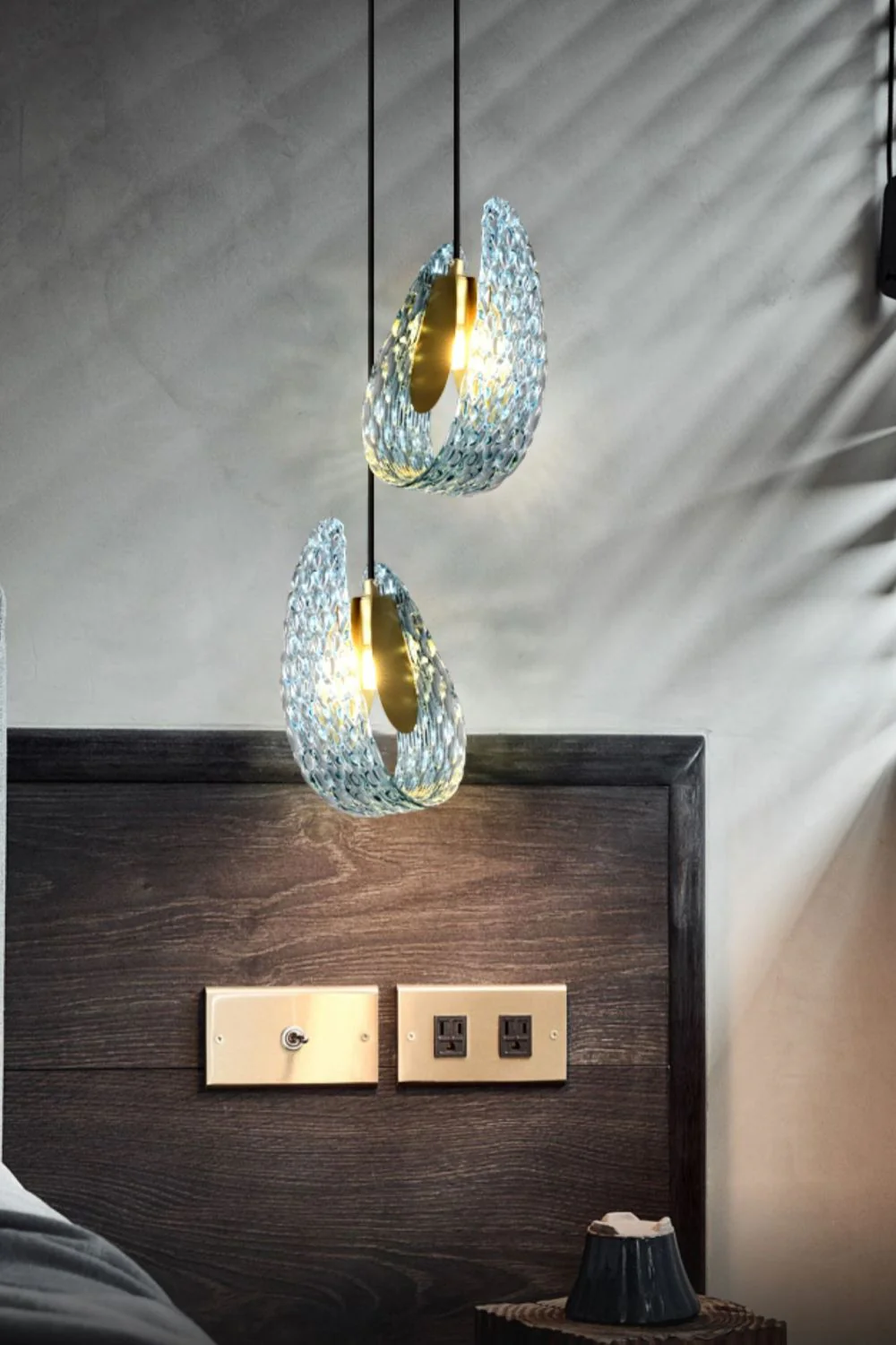 Petal Blue Glass Pendant Light - Image 8
