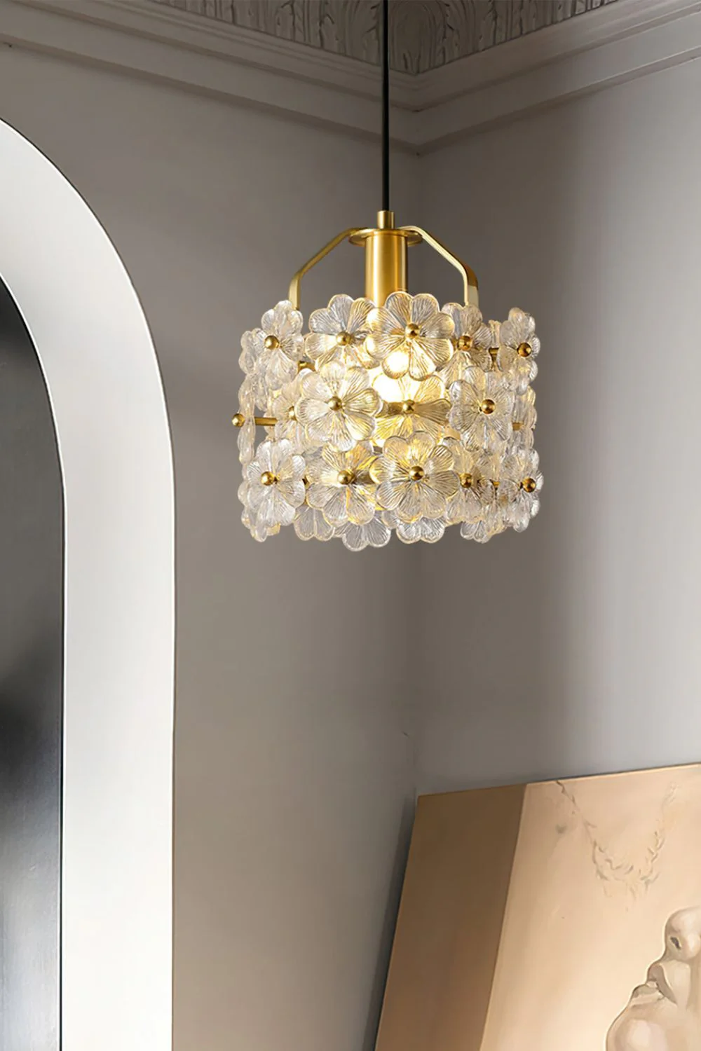Petit Floral Glass Pendant Lamp - Image 3