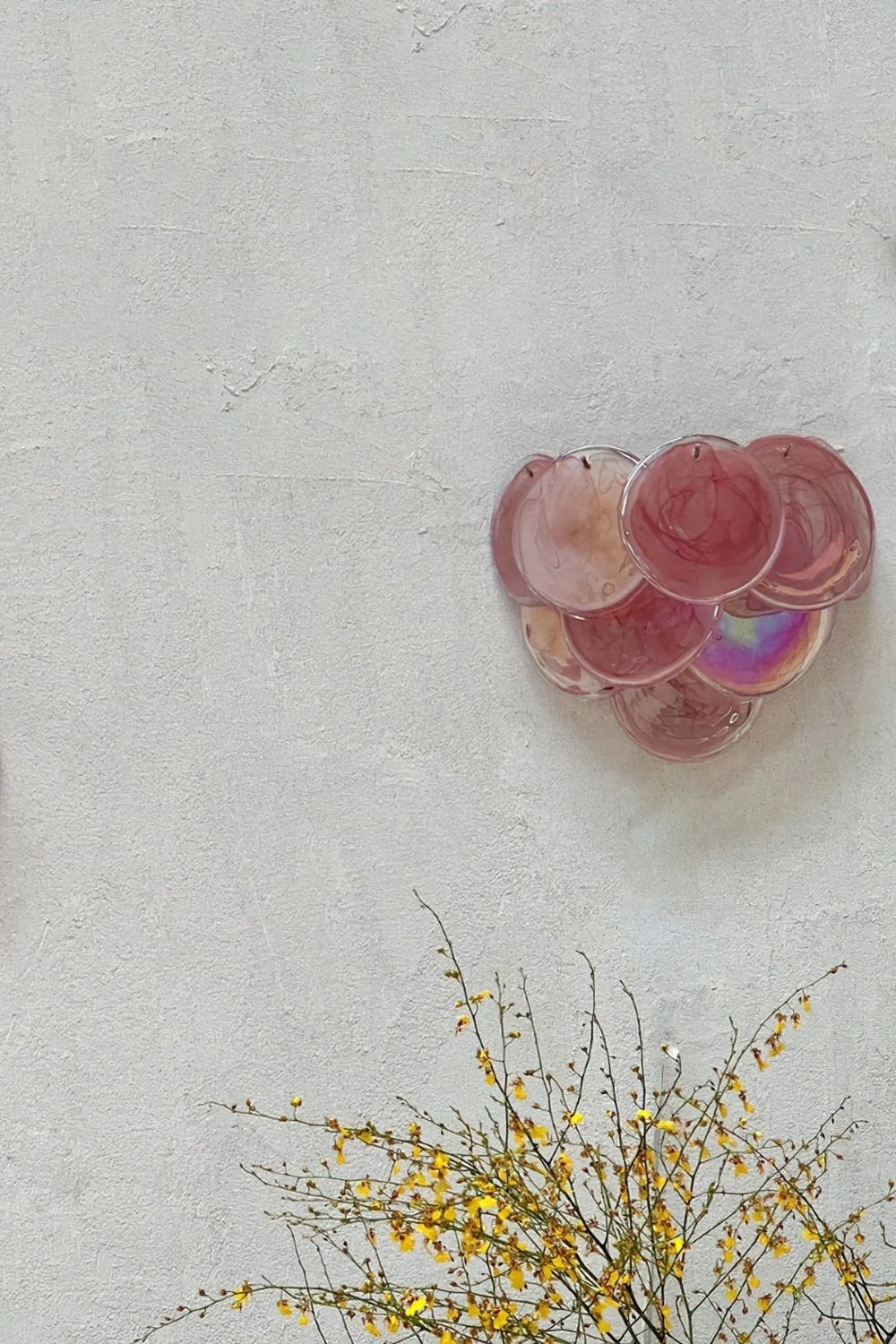 Pink Art Glass Discs Wall Lamp - Image 10