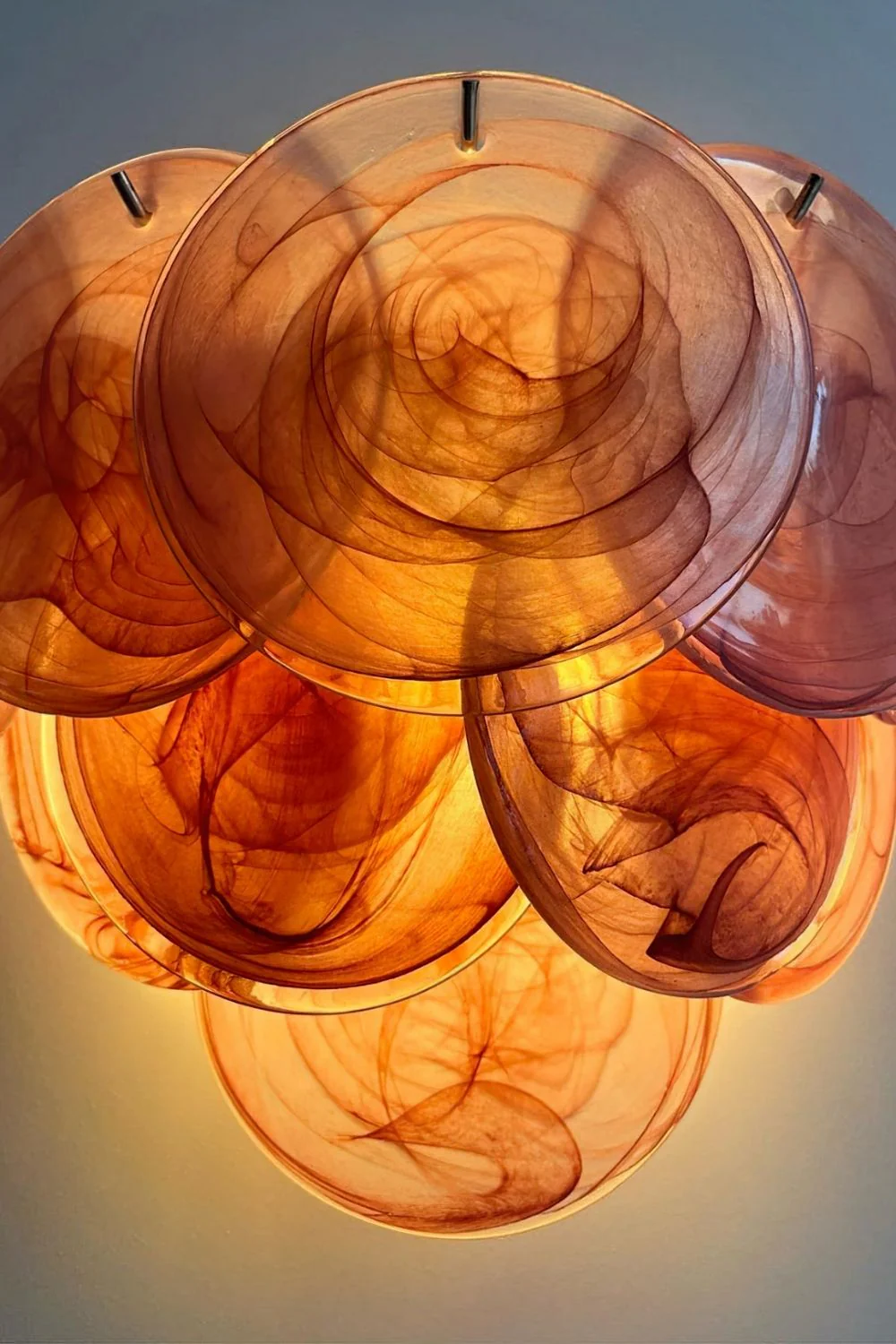 Pink Art Glass Discs Wall Lamp - Image 15