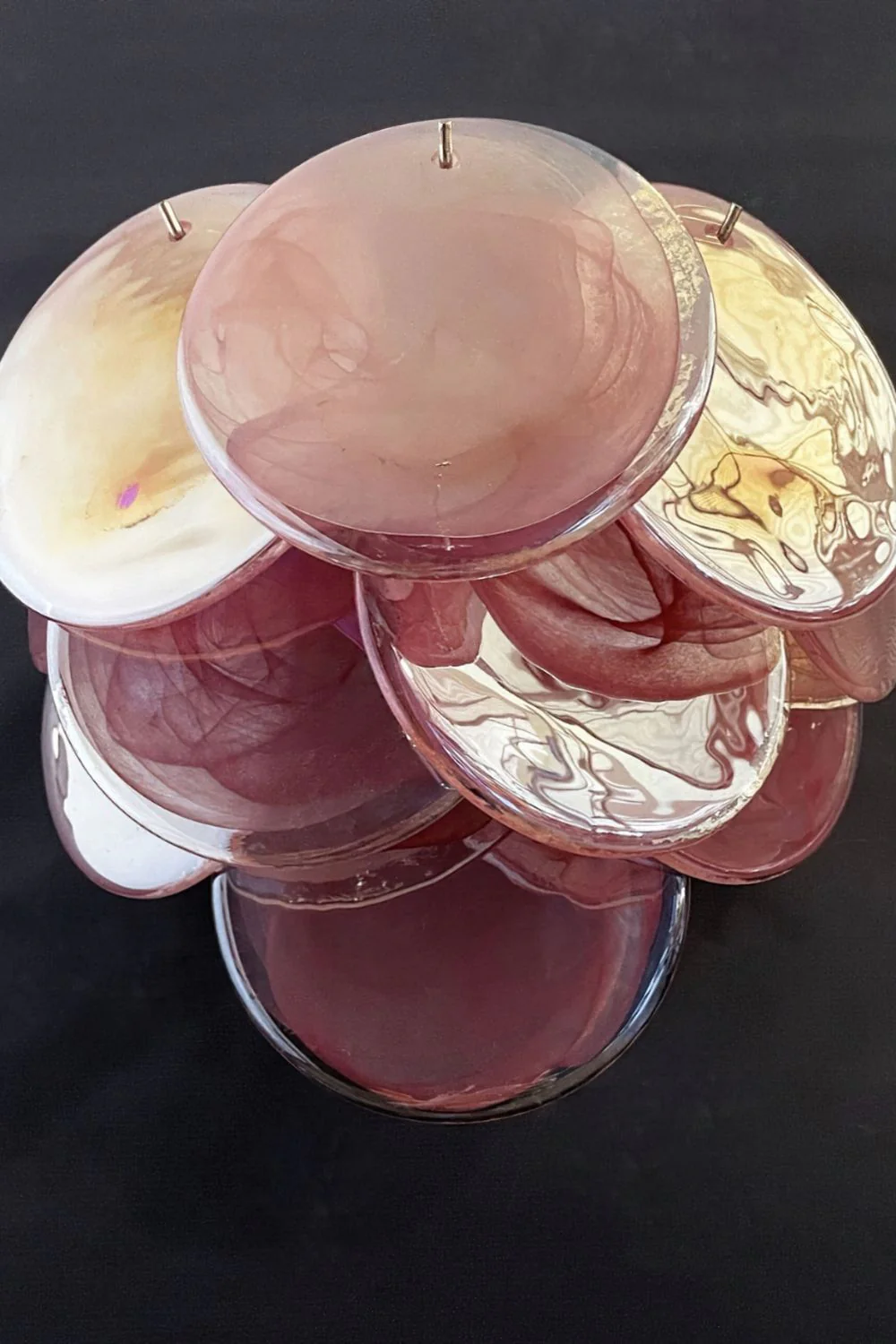 Pink Art Glass Discs Wall Lamp - Image 23