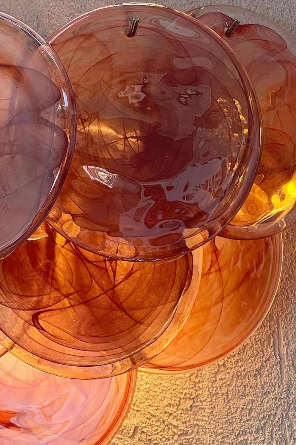 Pink Art Glass Discs Wall Lamp - Image 24