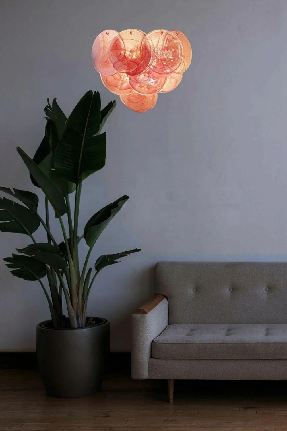 Pink Art Glass Discs Wall Lamp - Image 6