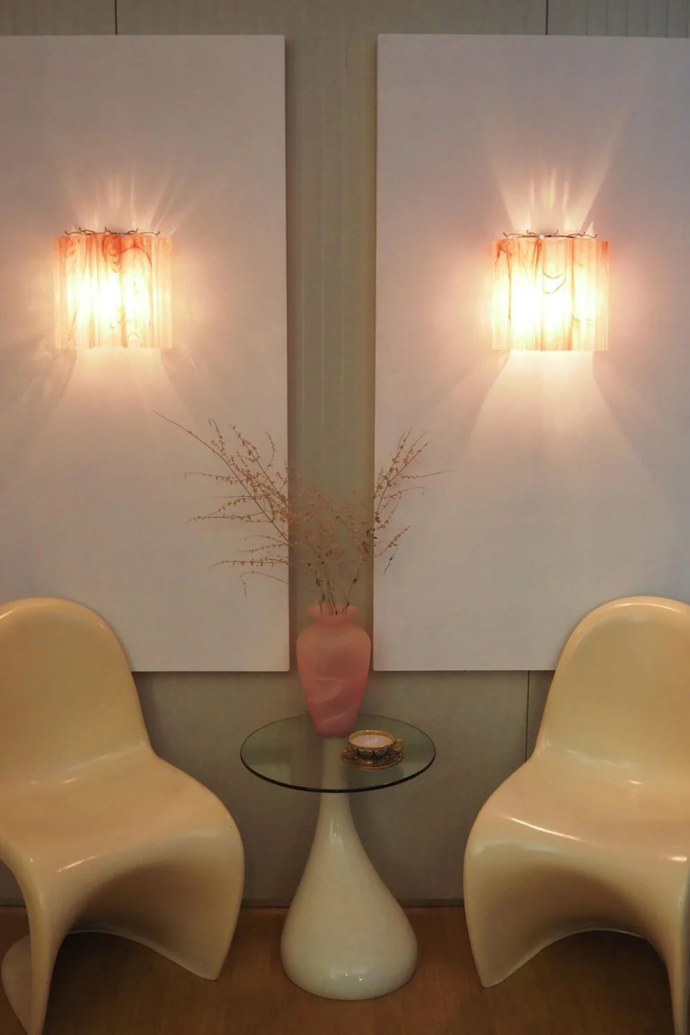 Pink Art Glass Tube Wall lamp - Image 2