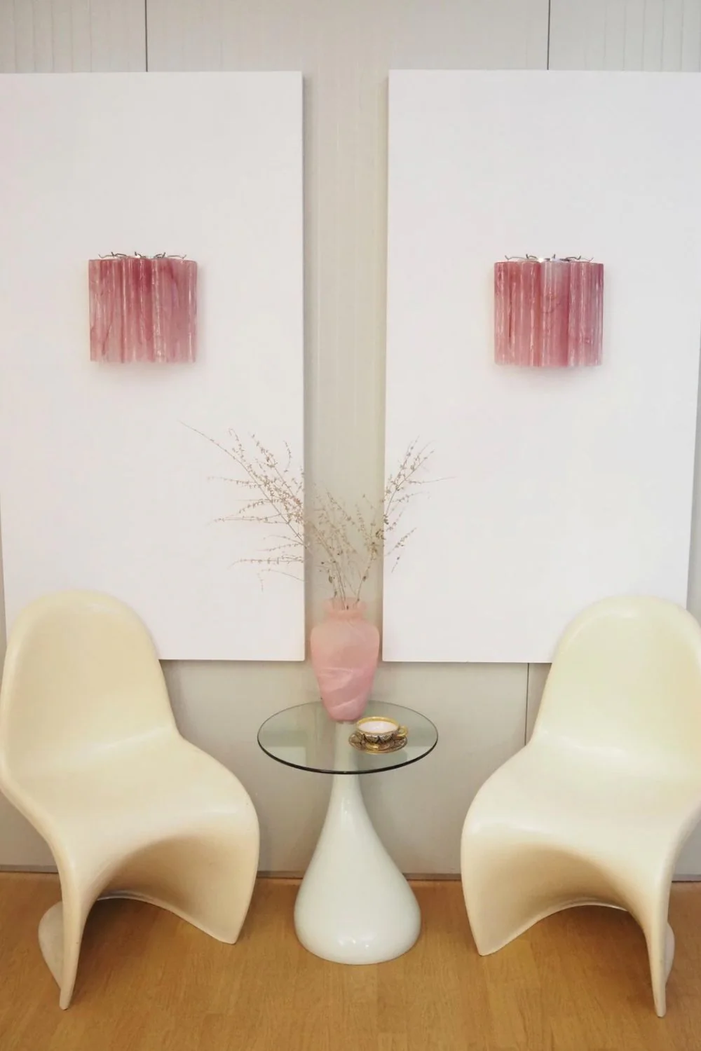 Pink Art Glass Tube Wall lamp - Image 4