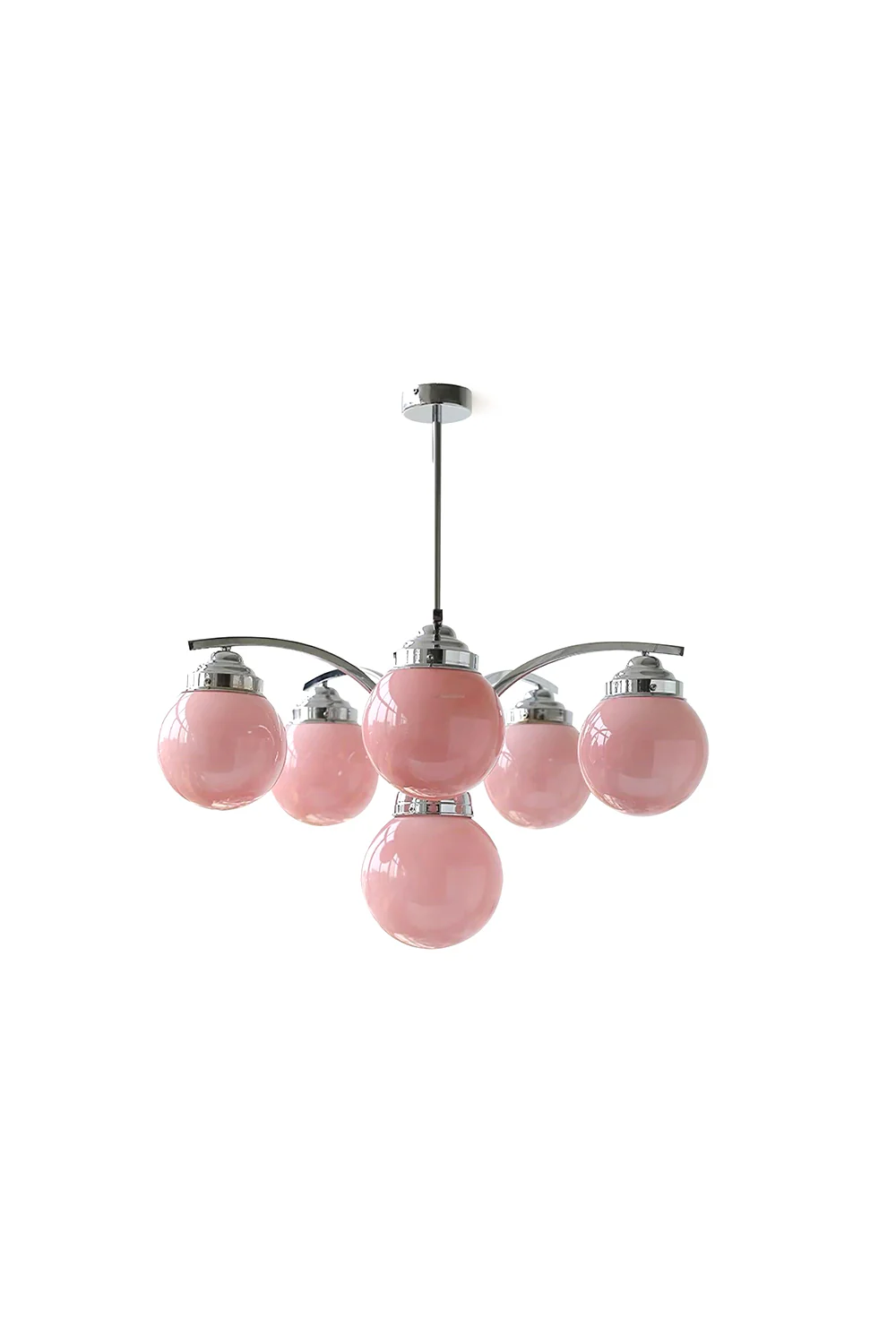 Pink Globe Modern Chandelier
