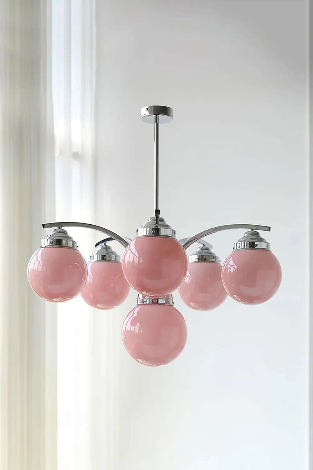 Pink Globe Modern Chandelier - Image 2