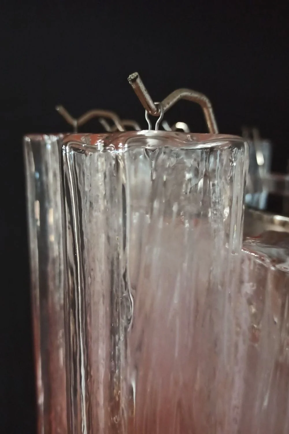 Pink Gradient Art Glass Tube Chandelier - Image 13