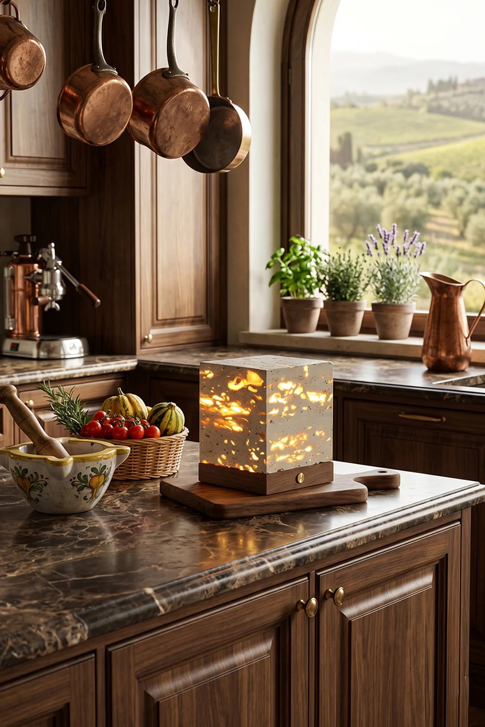 Radiant Monolith Travertine Table Lamp - Image 3