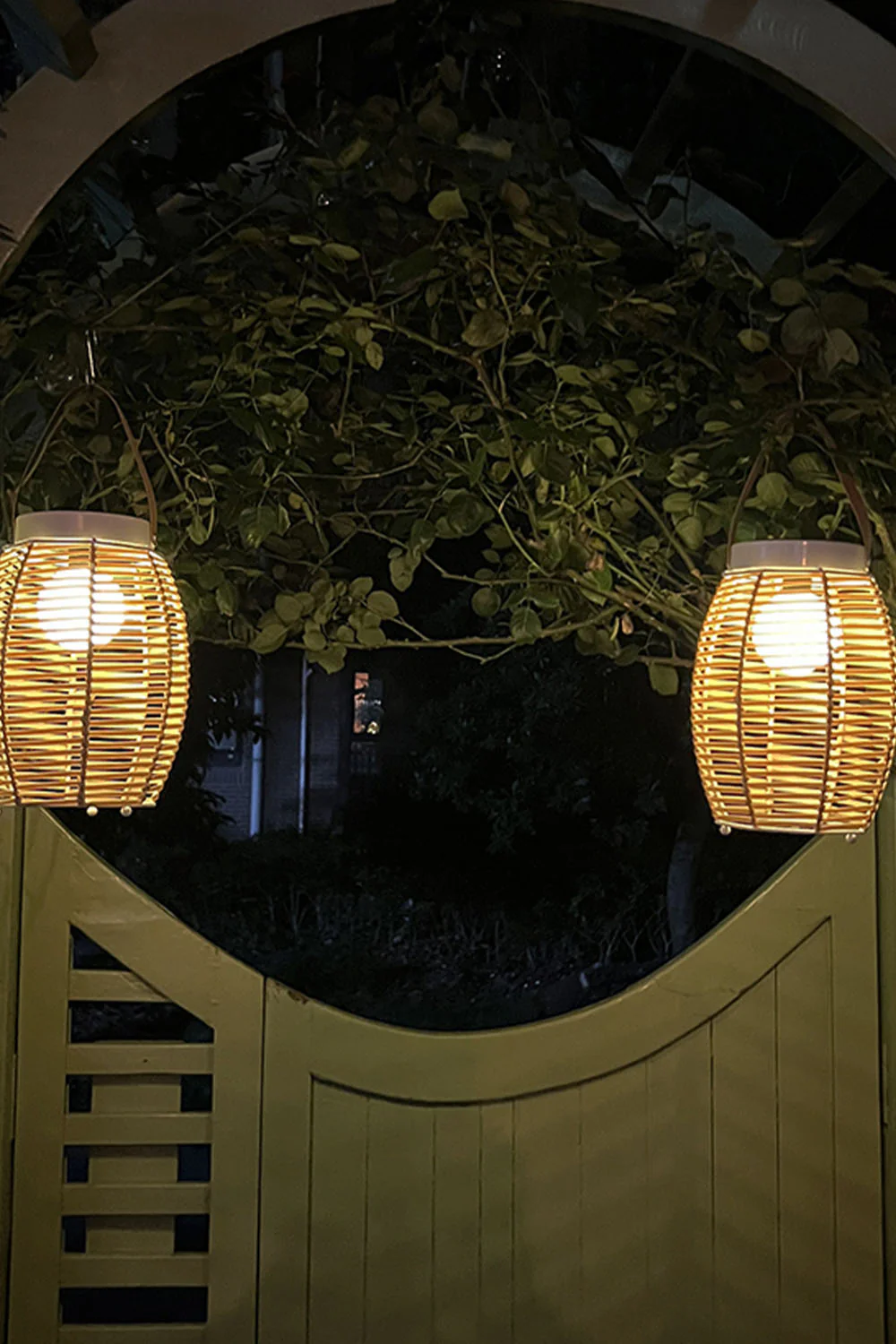 Rattan Lantern Rechargeable Solar Outdoor Table Lamp - Image 17