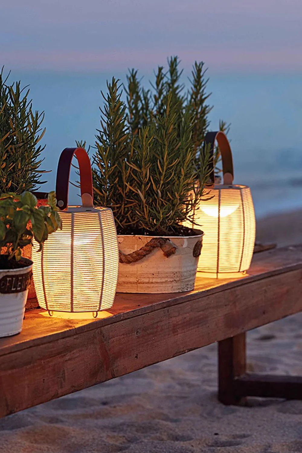 Rattan Lantern Rechargeable Solar Outdoor Table Lamp - Image 21