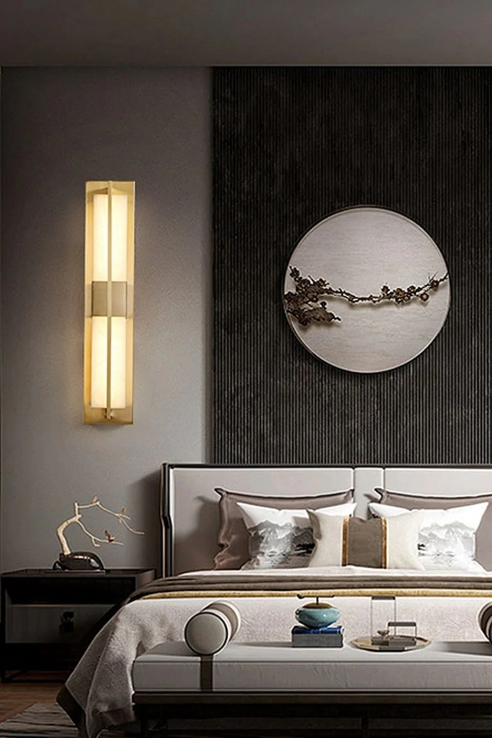 Rectangular Alabaster Brass Wall Lamp - Image 13