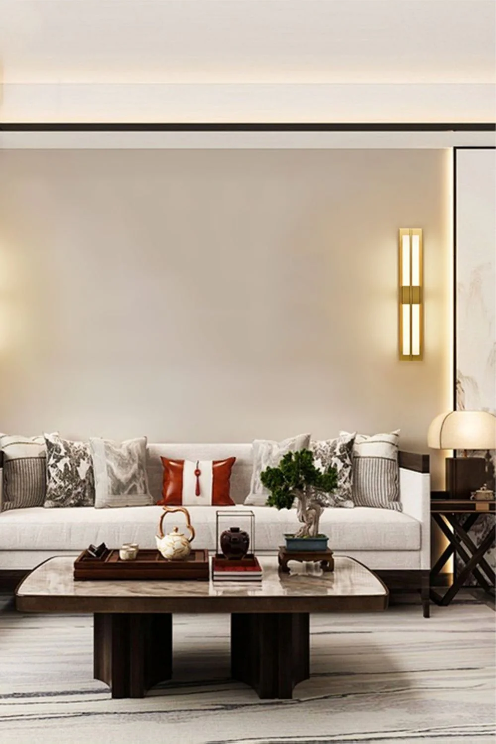 Rectangular Alabaster Brass Wall Lamp - Image 21