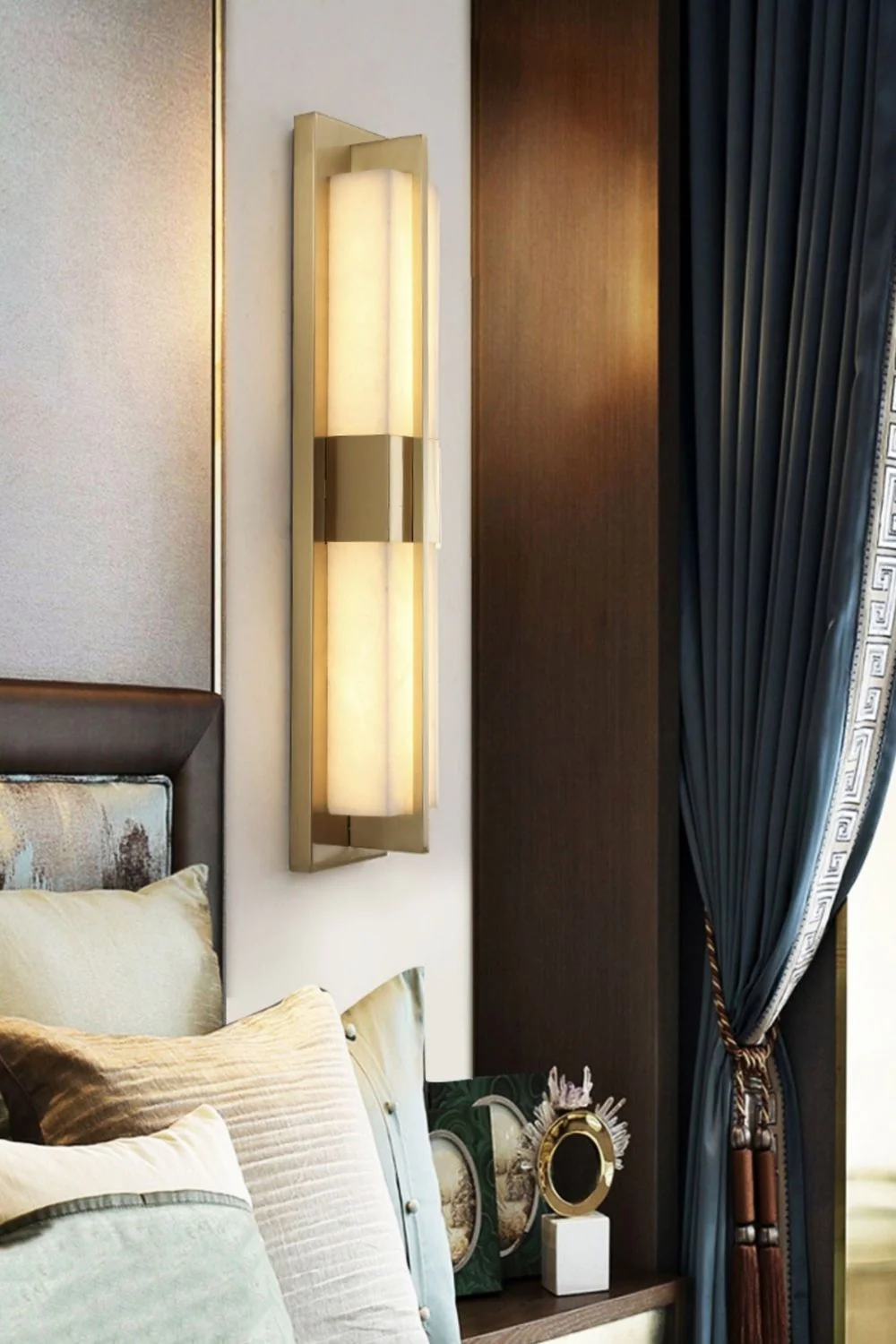 Rectangular Alabaster Brass Wall Lamp - Image 27