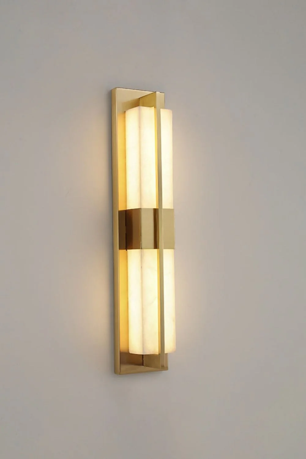Rectangular Alabaster Brass Wall Lamp - Image 30