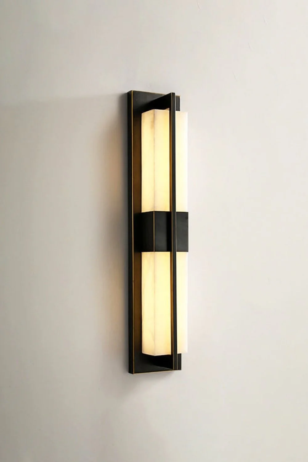 Rectangular Alabaster Brass Wall Lamp - Image 32