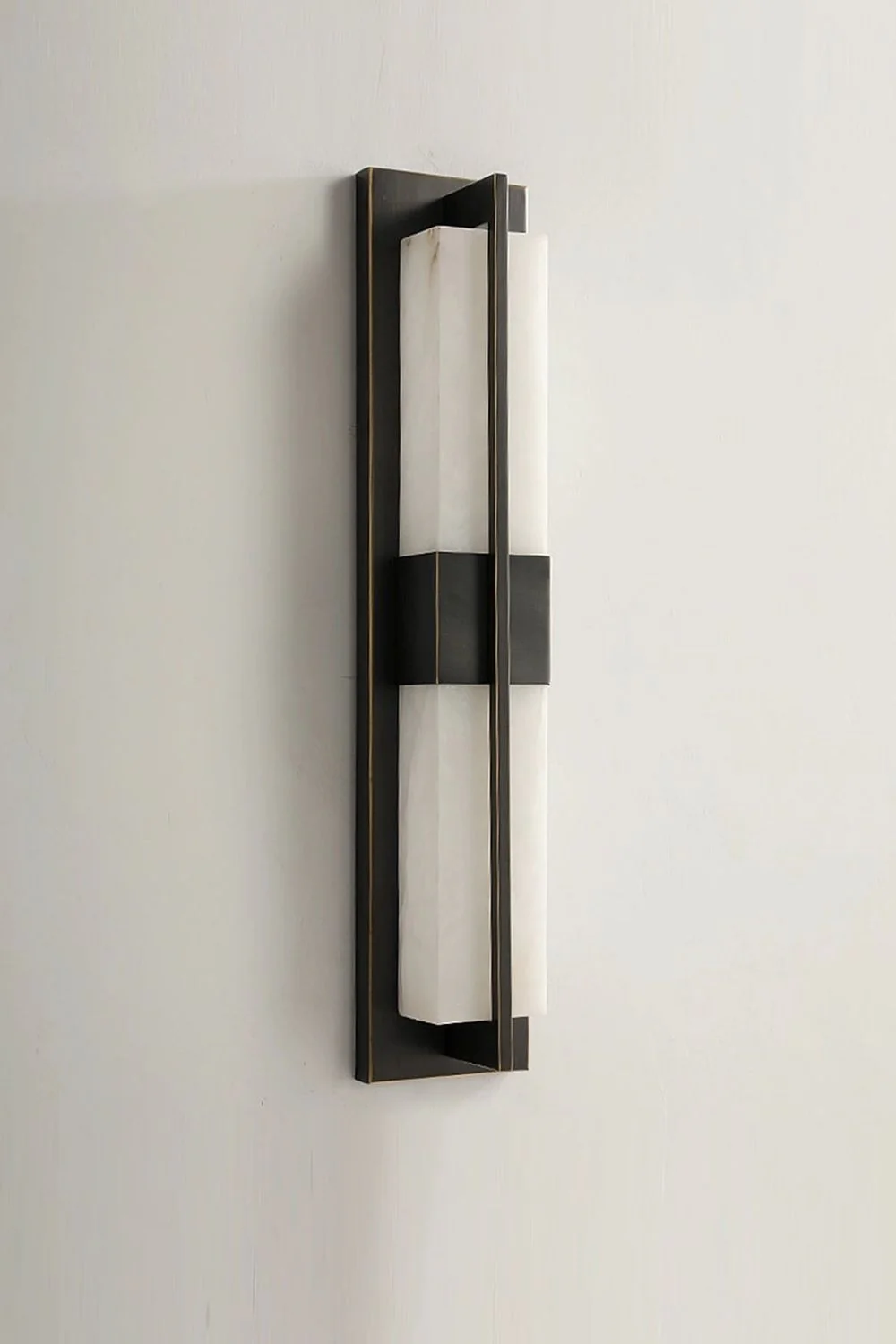 Rectangular Alabaster Brass Wall Lamp - Image 4