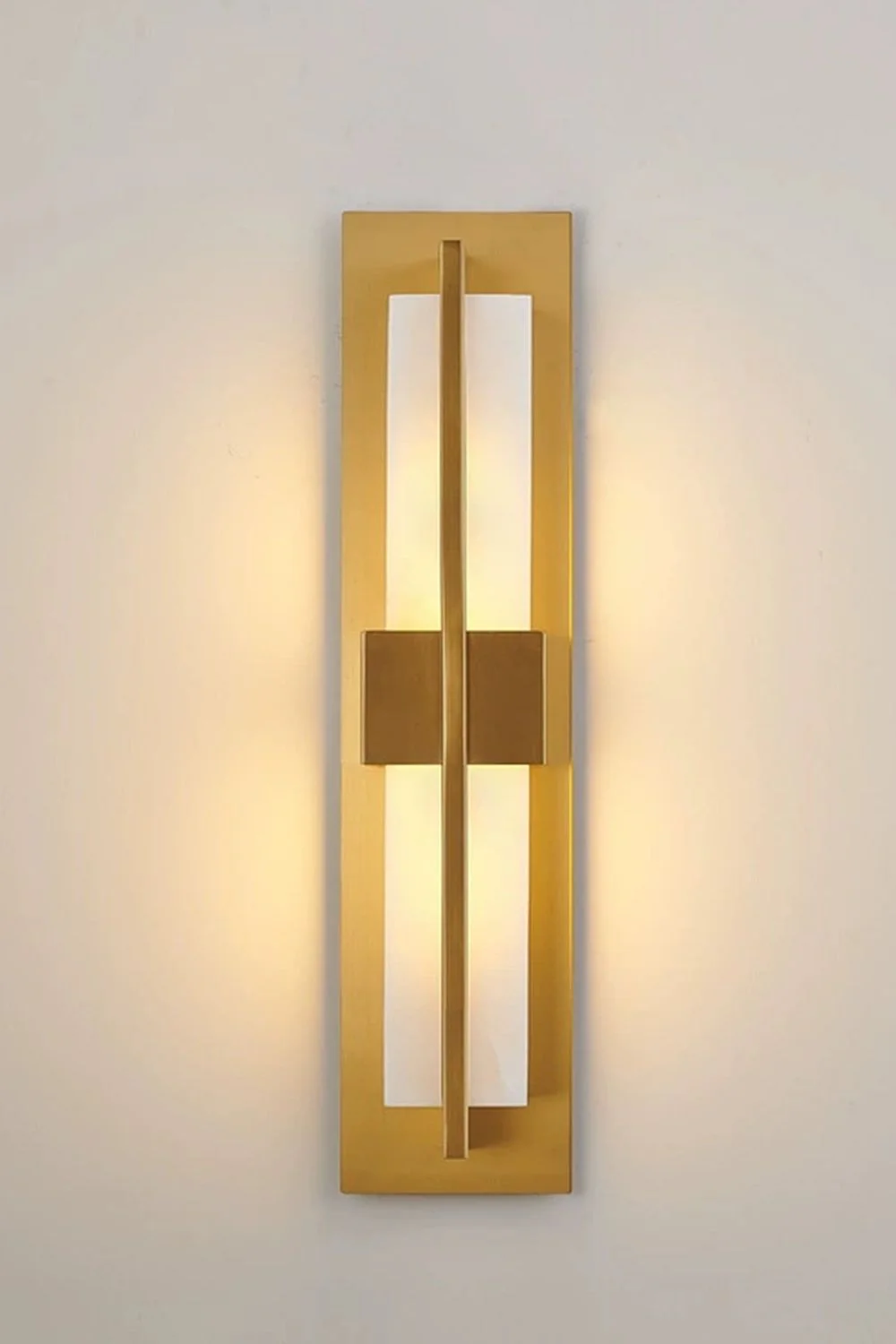 Rectangular Alabaster Brass Wall Lamp - Image 8