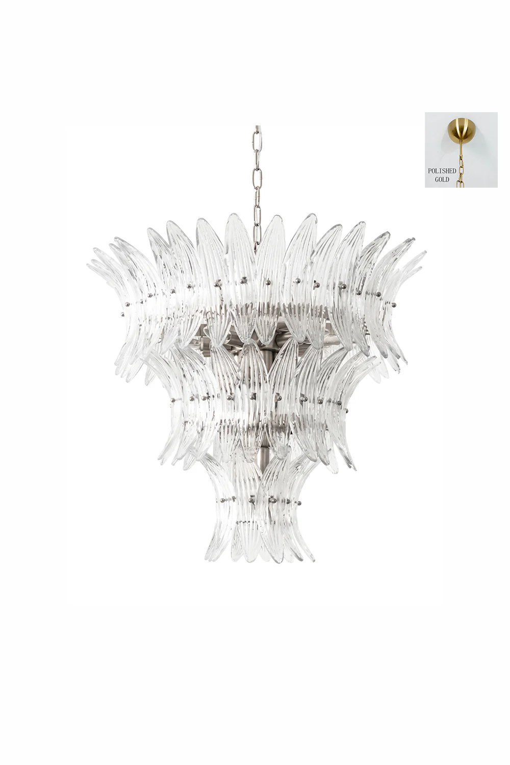Ribbed Leaf Tier Chandelier - Image 18