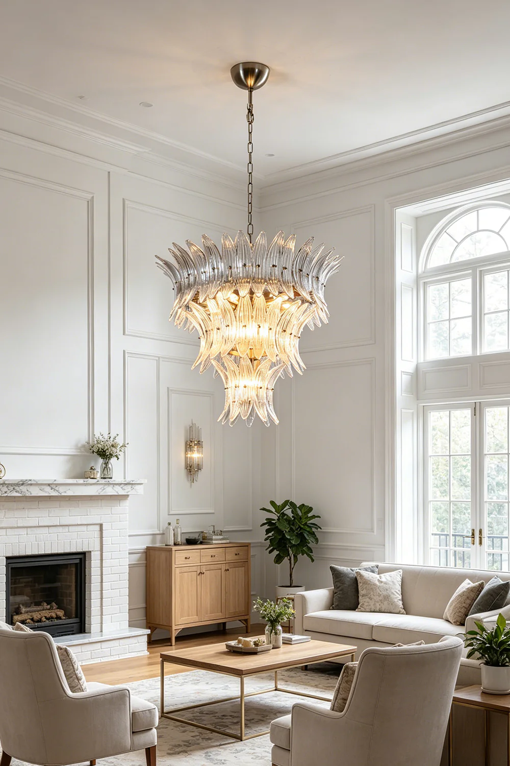Ribbed Leaf Tier Chandelier - Image 2