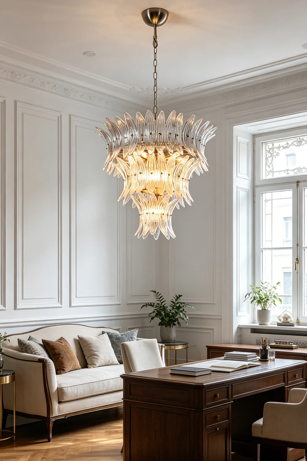 Ribbed Leaf Tier Chandelier - Image 6