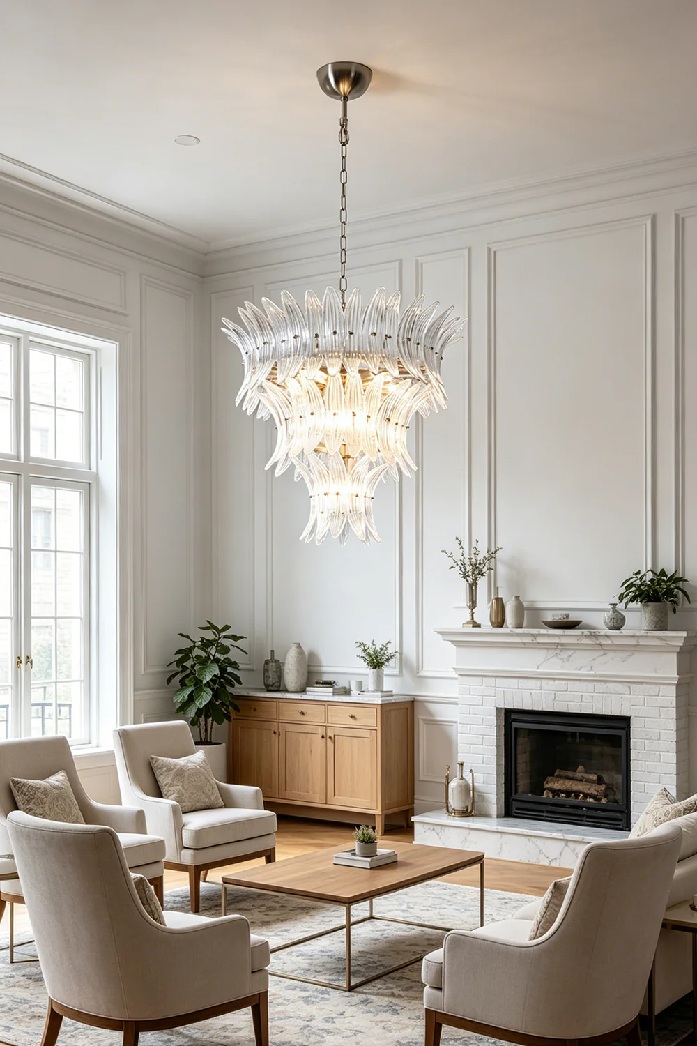 Ribbed Leaf Tier Chandelier - Image 7